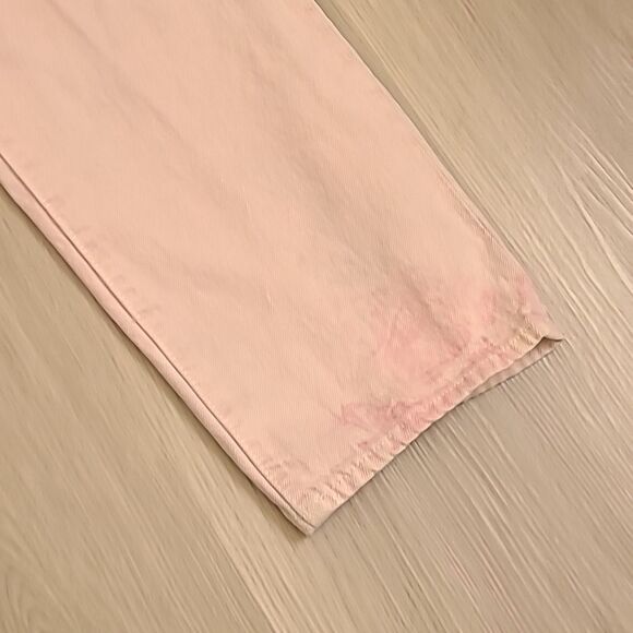 Madewell Pink Baggy Straight Jeans: Garment Dyed Edition women's size 26 - Picture 5 of 8